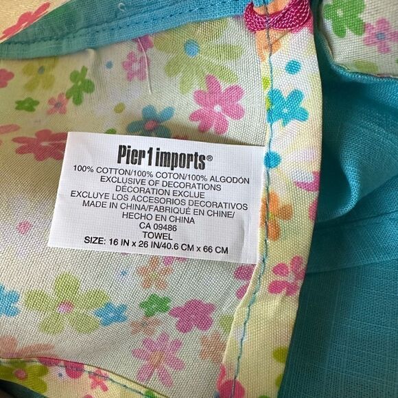 Pier 1 Imports Easter Kitchen Dish Towel 100% Cotton Easter Egg Hunt Hand Towel - Picture 5 of 7